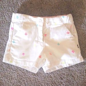 Nautica, Girls shorts, size 5, white with colored anchors